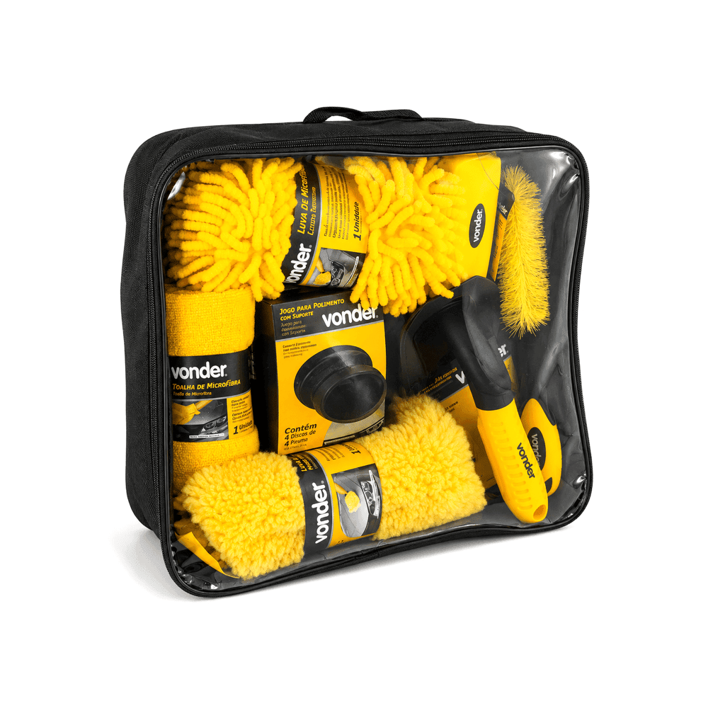 KIT PARA LIMPEZA AUTOMOTIVA COM 10 PEÇAS