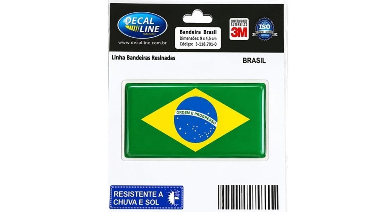 BANDEIRA BRASIL RESINADA 90X45MM