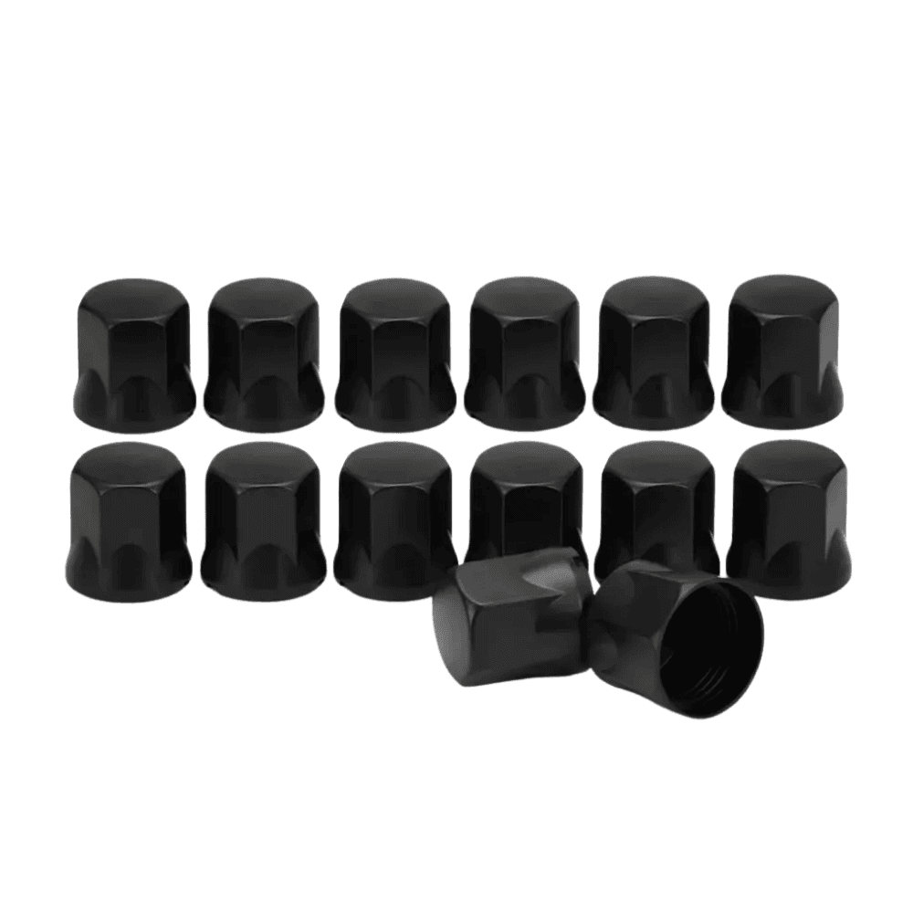 KIT C/100 CAPA PORCA SEXTAVADA RODA PRETA CAMINHAO 32/33MM