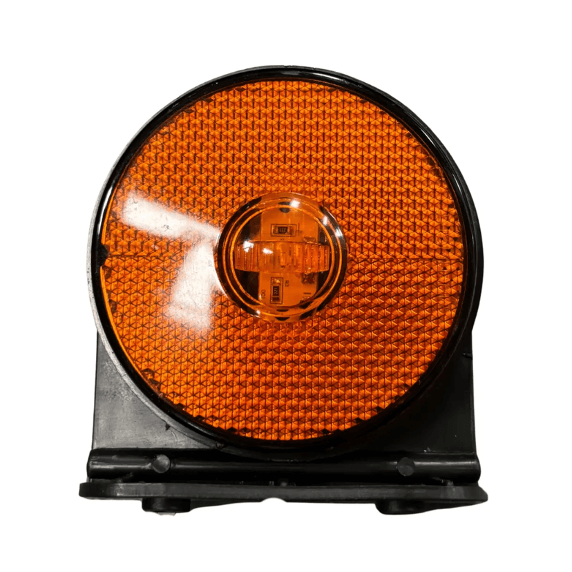 LANTERNA LATERAL 2 LED BIVOLT C/ CABOS E HASTE ACOPLADA 85MM AMARELA (UNIVERSAL)